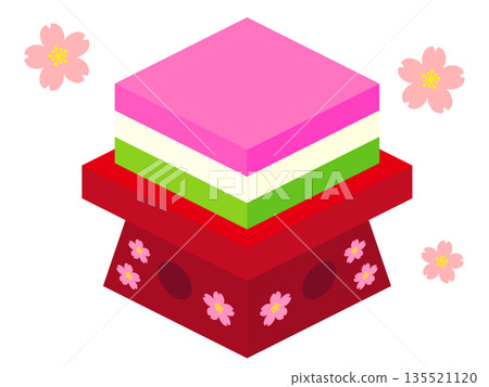 Cute diamond mochi illustration material 4 135521120