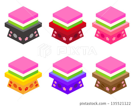 Cute diamond-shaped rice cake illustration material set 2 Cute diamond-shaped rice cake illustration material set 2 135521122