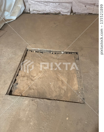 Foundation of an old dismantled stove. 135521899