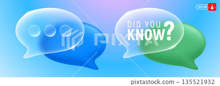 Set of Speech Bubble Signs with Glassmorphism Effect Set of Speech Bubble Signs with Glassmorphism Effect 135521932