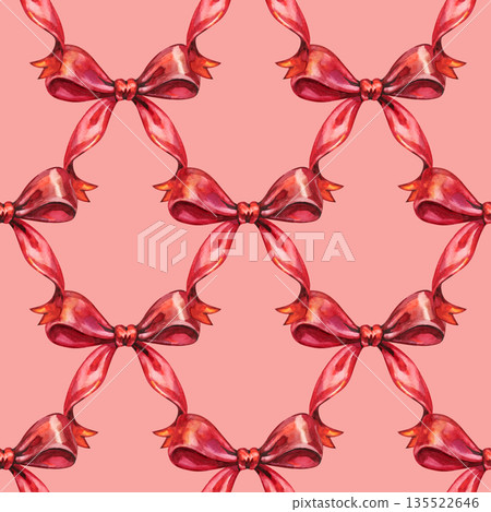 Elegant watercolor seamless background with azure blue ribbon bows. Sophisticated hand-painted textile design perfect for luxury fashion accessories, nursery wallpaper, and romantic wedding stationery Elegant watercolor seamless background with azure blue ribbon bows. Sophisticated hand-painted textile design perfect for luxury fashion accessories, nursery wallpaper, and romantic wedding stationery 135522646
