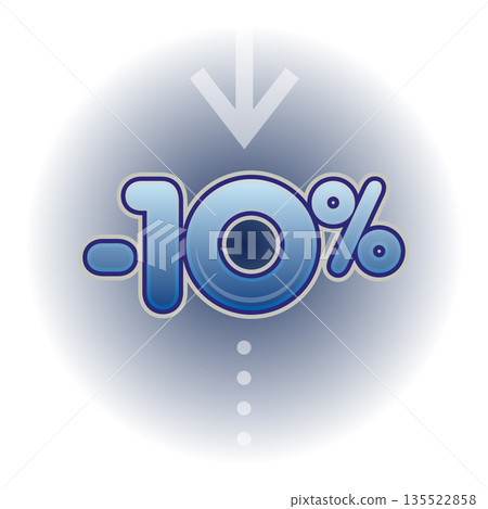 Percentage reduction on a gradient background 135522858