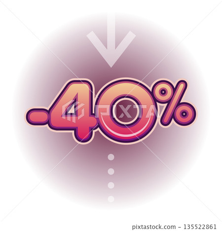 Percentage reduction on a gradient background 135522861