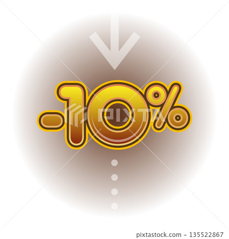 Percentage reduction on a gradient background 135522867