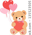 valentines day teddybear with heart balloons romantic gift cartoon vector design 135523505