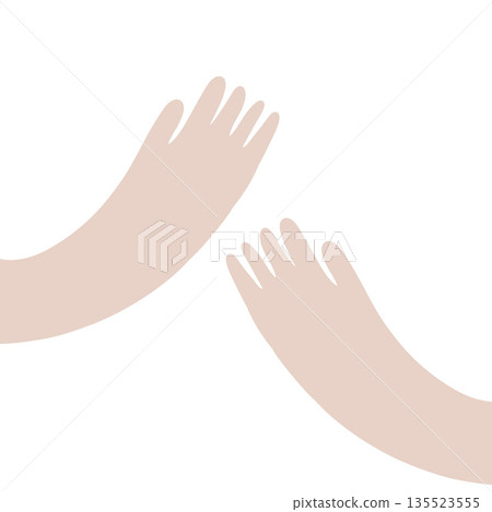 Hugging arms silhouette, simple pastel abstract hands reaching out to hug. Minimalist hugging arms silhouette for emotional and friendly concept design. 135523555