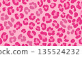 Bright pink leopard spots on a light pink background create a bold and playful pattern suitable for various design projects and products 135524232