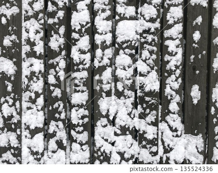 fence covered with white snow fence covered with white snow 135524336