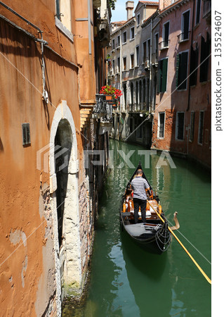 Gondolas on the Canals of Venice, Italy Gondolas on the Canals of Venice, Italy 135524607