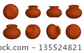 Traditional Pongal Clay Pot Vector Illustration Set with Multiple Views 135524821