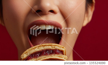 日本女人吃銅鑼燒的瞬間 135524890