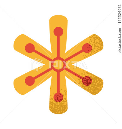 Chinese geometric star festive element 135524981