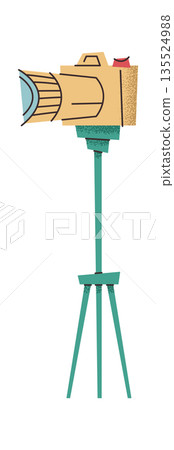 Blogger video camera on tripod 135524988