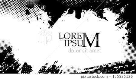 Monochrome background with paint strokes. Hand drawn. Not AI, vector illustration. Monochrome background with paint strokes. Hand drawn. Not AI, vector illustration. 135525126