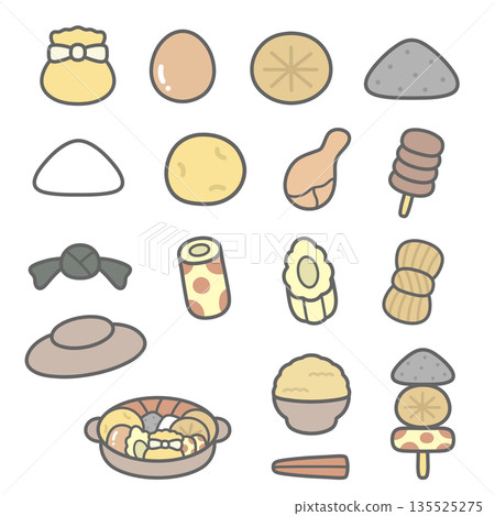 Cute oden illustration set 135525275