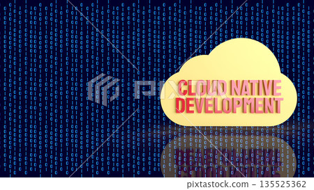 Cloud Native Application Development Concept Illustration 3d render. Cloud Native Application Development Concept Illustration 3d render. 135525362