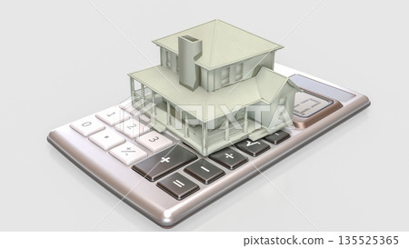 Real Estate Property Value Calculation and Mortgage Cost Concept 3d render. 135525365