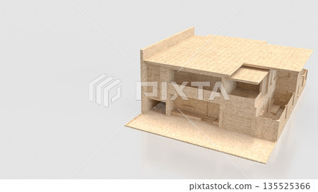 Modern Architectural House Design 3D Visualization Concept Modern Architectural House Design 3D Visualization Concept 135525366