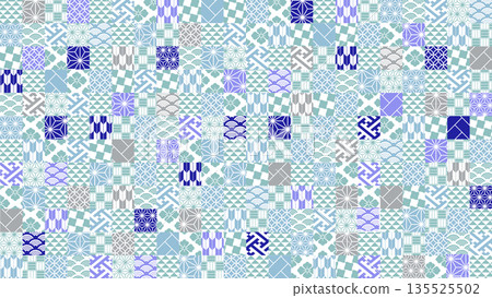 Colorful Japanese pattern background illustration for winter season Colorful Japanese pattern background illustration for winter season 135525502