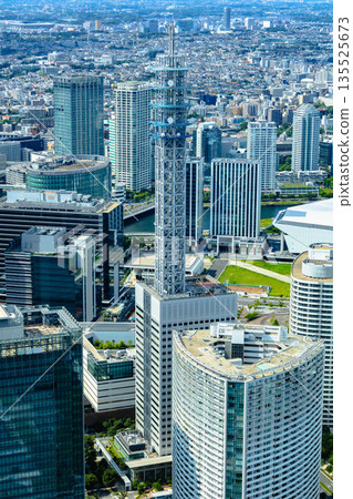 Yokohama city seen from the Landmark Tower Yokohama city seen from the Landmark Tower 135525673