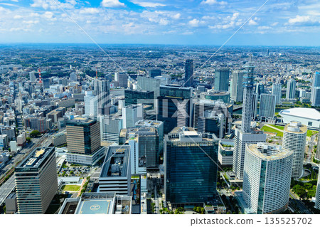 Yokohama city seen from the Landmark Tower Yokohama city seen from the Landmark Tower 135525702