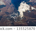 Nuclear Power Plant Emitting Smoke Aerial  135525870