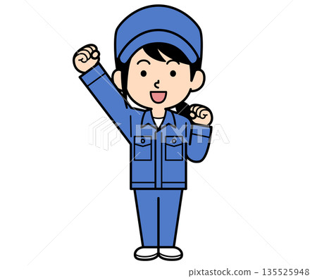 A cheerful and simple female worker 135525948