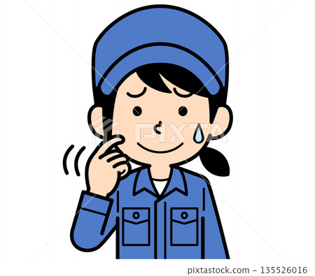 An upset simple female worker 135526016