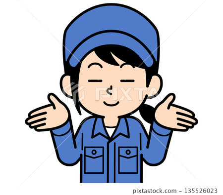 A simple and innocent female worker 135526023