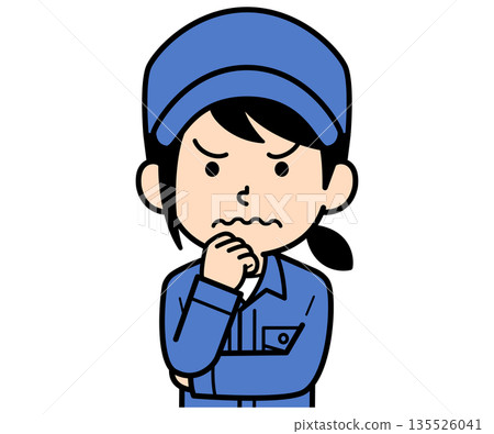 A simple worker woman who is worried 135526041