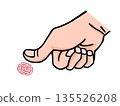 一手按拇指的插圖 135526208