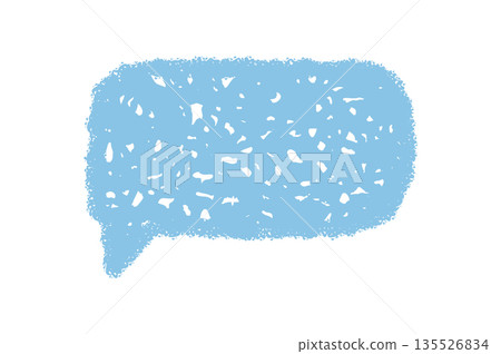 Organic chalk speech bubble with rectangle textbox shape in blue. Comment icon and cloud form, message for dialog or talk context, freehand sketch with texture and modern style. Organic chalk speech bubble with rectangle textbox shape in blue. Comment icon and cloud form, message for dialog or talk context, freehand sketch with texture and modern style. 135526834