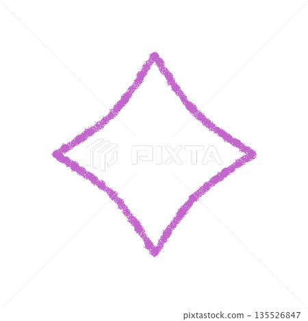 Magic crayon star outline and burst icon in purple. Sparkle element with glow pattern adds shine to the firework style. Artistic and festive style ideal for creative holiday themes. 135526847
