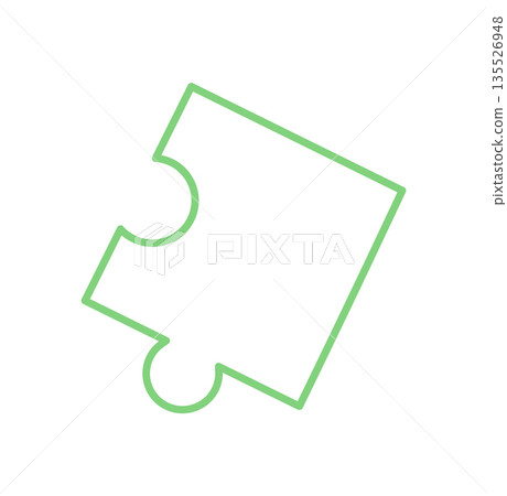Minimal flat silhouette jigsaw puzzle piece. Simple outline of puzzle element for boardgame table fun and toy concepts. Isolated graphic for children, creative play, or hobby template. Minimal flat silhouette jigsaw puzzle piece. Simple outline of puzzle element for boardgame table fun and toy concepts. Isolated graphic for children, creative play, or hobby template. 135526948