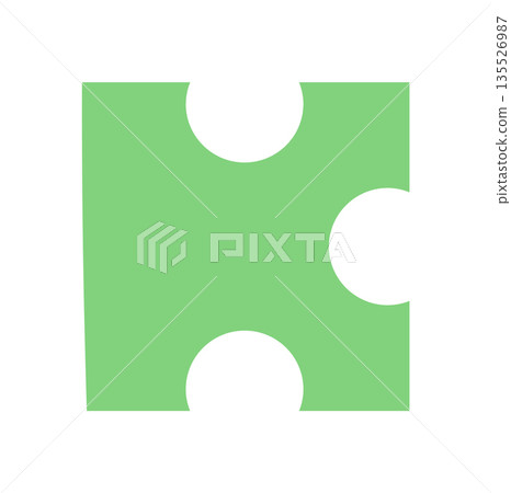 Green jigsaw puzzle silhouette in flat style. Fun and versatile game piece for boardgame or toy concepts. Ideal for children activities, hobby projects, or entertainment themes, featuring playful and Green jigsaw puzzle silhouette in flat style. Fun and versatile game piece for boardgame or toy concepts. Ideal for children activities, hobby projects, or entertainment themes, featuring playful and 135526987