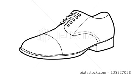 Derby mens lace up single shoe line. Open lacing leather footwear versatile smart casual office style. Technical CAD Derby mens lace up single shoe line. Open lacing leather footwear versatile smart casual office style. Technical CAD 135527038