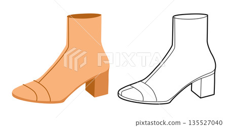 Orange strap block heel boot women flat plus line set. Buckle detail with stacked heel for winter and gathering. Orange strap block heel boot women flat plus line set. Buckle detail with stacked heel for winter and gathering. 135527040