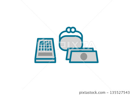Calculator, wallet and money icon illustration Calculator, wallet and money icon illustration 135527543