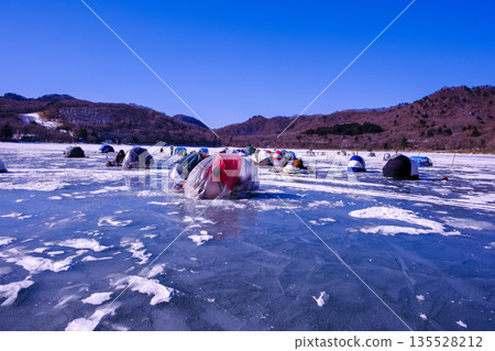 On the ice on the Akagi Onuma fishing On the ice on the Akagi Onuma fishing 135528212