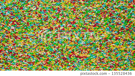 Vibrant Confetti Scene, Richly Colored Paper Confetti Creating Festive And Energetic Visual Display Vibrant Confetti Scene, Richly Colored Paper Confetti Creating Festive And Energetic Visual Display 135528436