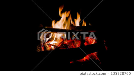 Warm Cozy Fire, An Inviting Evening Scene Featuring Toasty Fire Illuminating Peaceful Home Interior Warm Cozy Fire, An Inviting Evening Scene Featuring Toasty Fire Illuminating Peaceful Home Interior 135528760