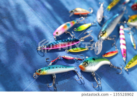 擬餌釣魚中使用的擬餌合影 擬餌釣魚中使用的擬餌合影 135528902