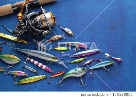Group photo of lures used in lure fishing 135528905