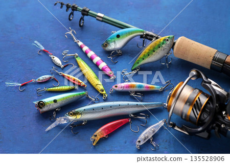 Group photo of lures used in lure fishing 135528906