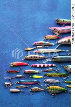 擬餌釣魚中使用的擬餌合影 135528911
