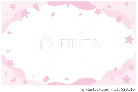 春櫻花背景插圖邊框 135529110