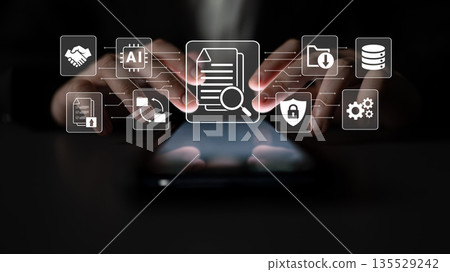Digital document management and AI integration system concept Parse 135529242