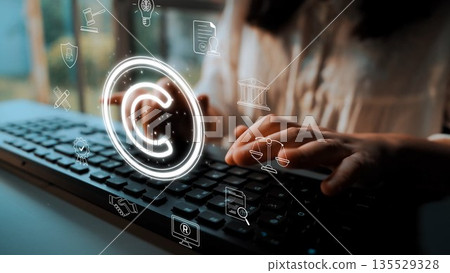 Copyright protection and intellectual property rights concept Marrow Copyright protection and intellectual property rights concept Marrow 135529328