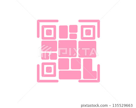 簡易二維碼圖示（粉紅色） 135529663
