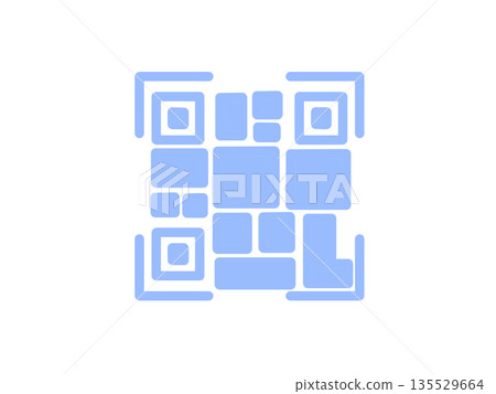 簡易二維碼圖示（藍色） 135529664